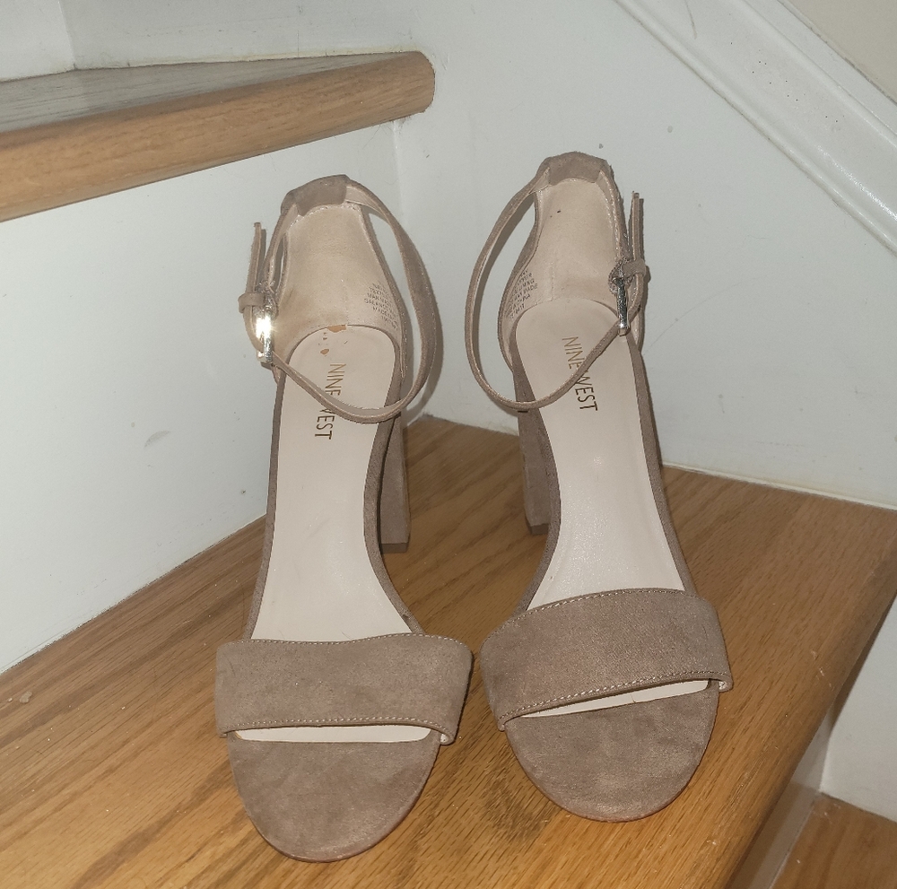 Nine West Tan Suede Heels